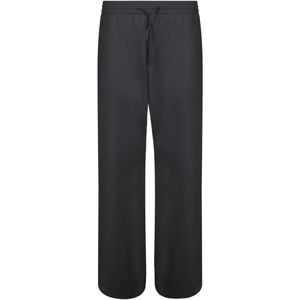 Msgm, Heren, Broeken, Zwart, Maat: M Wol,