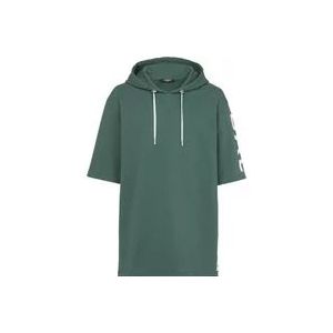 Balmain Oversized ecodesigned katoenen hoodie met logoprint , Green , Heren , Maat: M