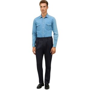 Boglioli, Heren, Broeken, Blauw, Maat: M Wol,