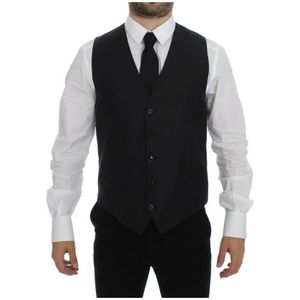 Dolce & Gabbana - Main Line - Kostuumvest - Grijs - Wol en Zijde Blend