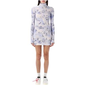 Off White, Dames, Jurken, Veelkleurig, Maat: XS Polyamide,
