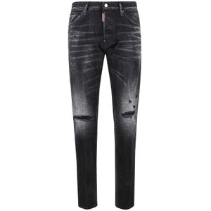 Dsquared2 Klassieke Denim Broek met Vijf Zakken , Black , Heren , Maat: L