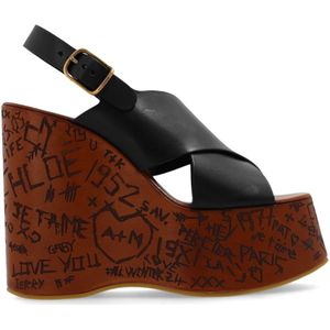 Chloé, Dames, Schoenen, Zwart, Maat: 36 EU Leer,