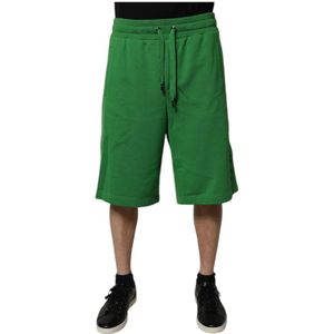 Dolce & Gabbana - Bermuda Sweatshorts - Groen - Regular Fit