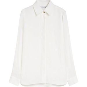 Max Mara, Dames, Blouses & Shirts, Wit, Maat: 2XS Linnen,