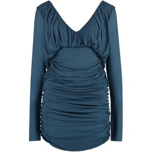 Saint Laurent, Dames, Jurken, Blauw, Maat: S