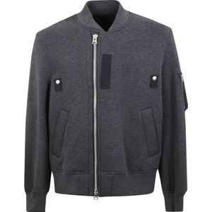 Sacai, Heren, Sweatshirts & Hoodies, Grijs, Maat: L Katoen,