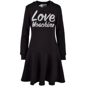 Love Moschino, Dames, Jurken, Zwart, Maat: S Katoen,