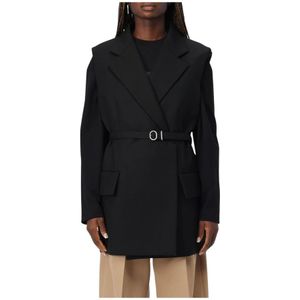 Jil Sander, Dames, Jassen, Zwart, Maat: 3XS Wol,