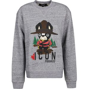 Dsquared2, Dames, Sweatshirts & Hoodies, Grijs, Maat: S Katoen,