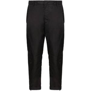 Prada, Heren, Broeken, Zwart, Maat: L Nylon,