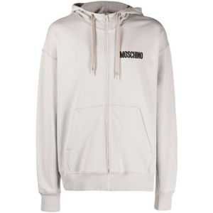 Moschino, Heren, Sweatshirts & Hoodies, Grijs, Maat: S Katoen,