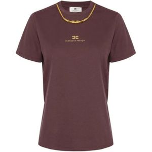 Elisabetta Franchi, Dames, Tops, Bruin, Maat: XS Jersey,