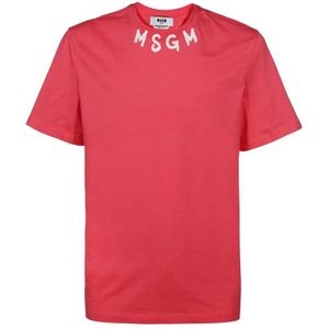 Msgm, Heren, Tops, Roze, Maat: L Katoen,