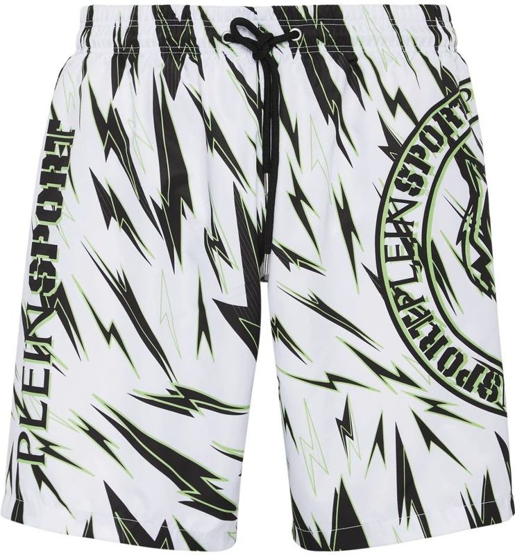 Plein Sport, Heren, Badkleding, Wit, Maat: L Poliester,