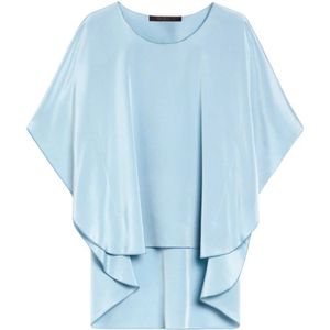 Max Mara, Dames, Blouses & Shirts, Blauw, Maat: XS Zijde,