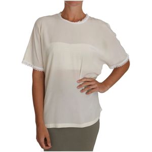 Dolce & Gabbana, Dames, Blouses & Shirts, Wit, Maat: M Zijde,