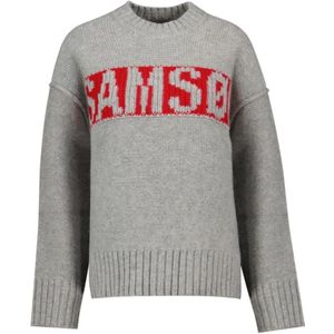 Samsøe Samsøe, Dames, Truien, Grijs, Maat: XS Wol,