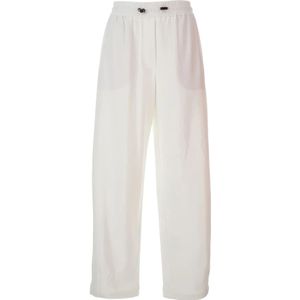 Brunello Cucinelli, Dames, Broeken, Wit, Maat: M Katoen,