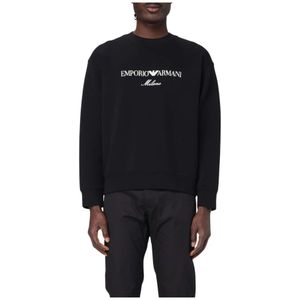 Emporio Armani, Heren, Sweatshirts & Hoodies, Zwart, Maat: M
