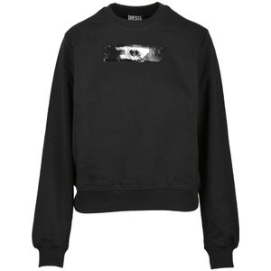 Diesel, Dames, Sweatshirts & Hoodies, Zwart, Maat: M Katoen,