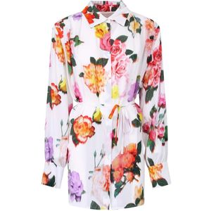 Msgm, Dames, Blouses & Shirts, Wit, Maat: 2XS Viscose,