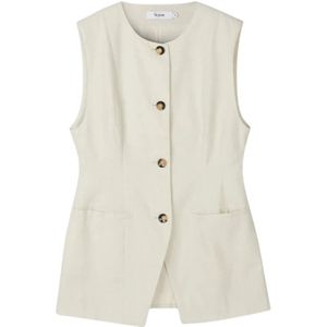 Stylein, Dames, Jassen, Beige, Maat: M Linnen,