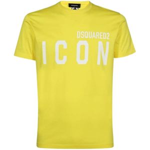 Dsquared2, Heren, Tops, Geel, Maat: XL Katoen,