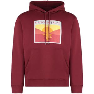 Maison Kitsuné, Heren, Sweatshirts & Hoodies, Rood, Maat: S Katoen,