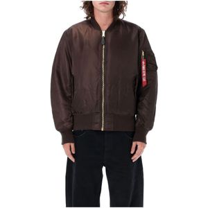 Alpha Industries, Heren, Jassen, Bruin, Maat: L Nylon,
