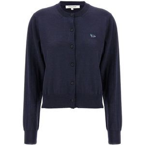 Maison Kitsuné, Dames, Truien, Blauw, Maat: M Wol,