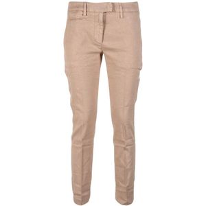 Dondup, Dames, Broeken, Beige, Maat: W29 Linnen,