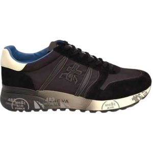 Premiata Nylon Suede Sneakers Zwart Wit , Multicolor , Heren , Maat: 41 EU