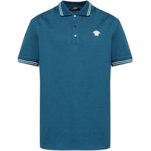 Versace, Heren, Tops, Blauw, Maat: M Katoen,