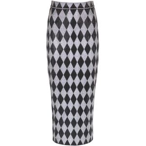 Balmain Diamanten strass midi rok , Multicolor , Dames , Maat: 2XS