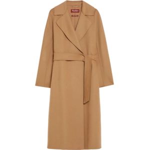 Max Mara Studio, Dames, Mantels, Bruin, Maat: 3XS Zijde,