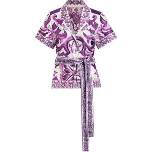 Dolce & Gabbana, Dames, Blouses & Shirts, Veelkleurig, Maat: 2XS Zijde,