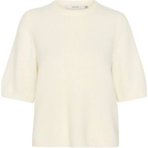 Gestuz - Alphagz Ss Tee - Gebreide Trui - Beige - Gemaakt van Alpaca, Wol, Polyester en Elastaan