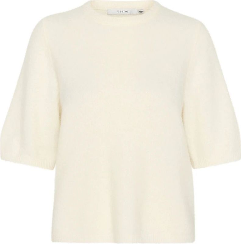 Gestuz - Alphagz Ss Tee - Gebreide Trui - Beige - Gemaakt van Alpaca, Wol, Polyester en Elastaan