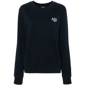 A.p.c., Dames, Sweatshirts & Hoodies, Blauw, Maat: M Katoen,