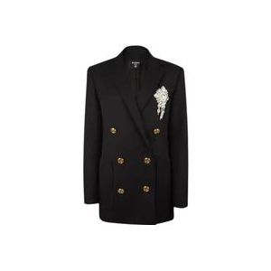 Balmain Zwarte Blazer Vest met Borstjuwelen , Black , Dames , Maat: XS