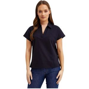 Fay, Dames, Blouses & Shirts, Blauw, Maat: L Katoen,