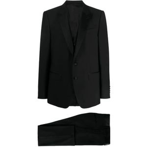 Dolce & Gabbana, Heren, Pakken, Zwart, Maat: L Wol,