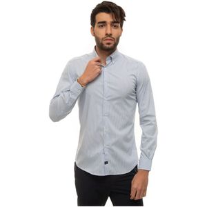 Fay, Heren, Overhemden, Blauw, Maat: XS Katoen,
