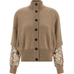 Brunello Cucinelli, Dames, Truien, Beige, Maat: S Kasjmier,