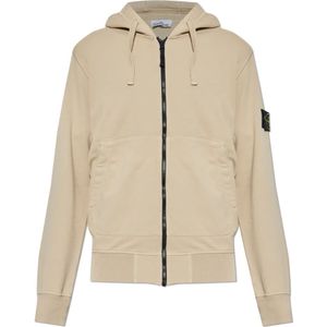 Stone Island, Heren, Sweatshirts & Hoodies, Beige, Maat: L Katoen,