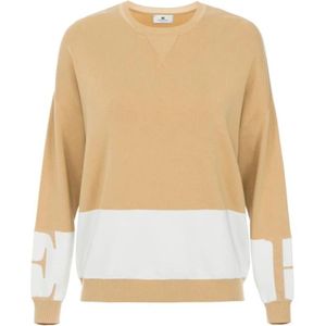 Elisabetta Franchi, Dames, Truien, Beige, Maat: XS Viscose,