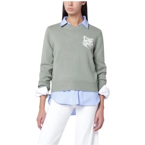 Maison Kitsuné, Dames, Truien, Groen, Maat: XS Wol,