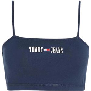 Tommy Jeans, Dames, Tops, Blauw, Maat: M Katoen,