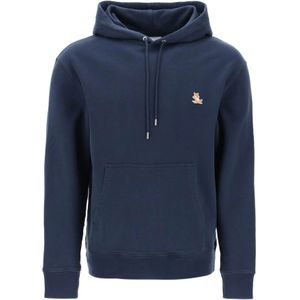 Maison Kitsuné, Heren, Sweatshirts & Hoodies, Blauw, Maat: M Katoen,